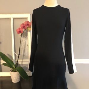 Michael Kors Black Tuxedo-striped Sporty Dress